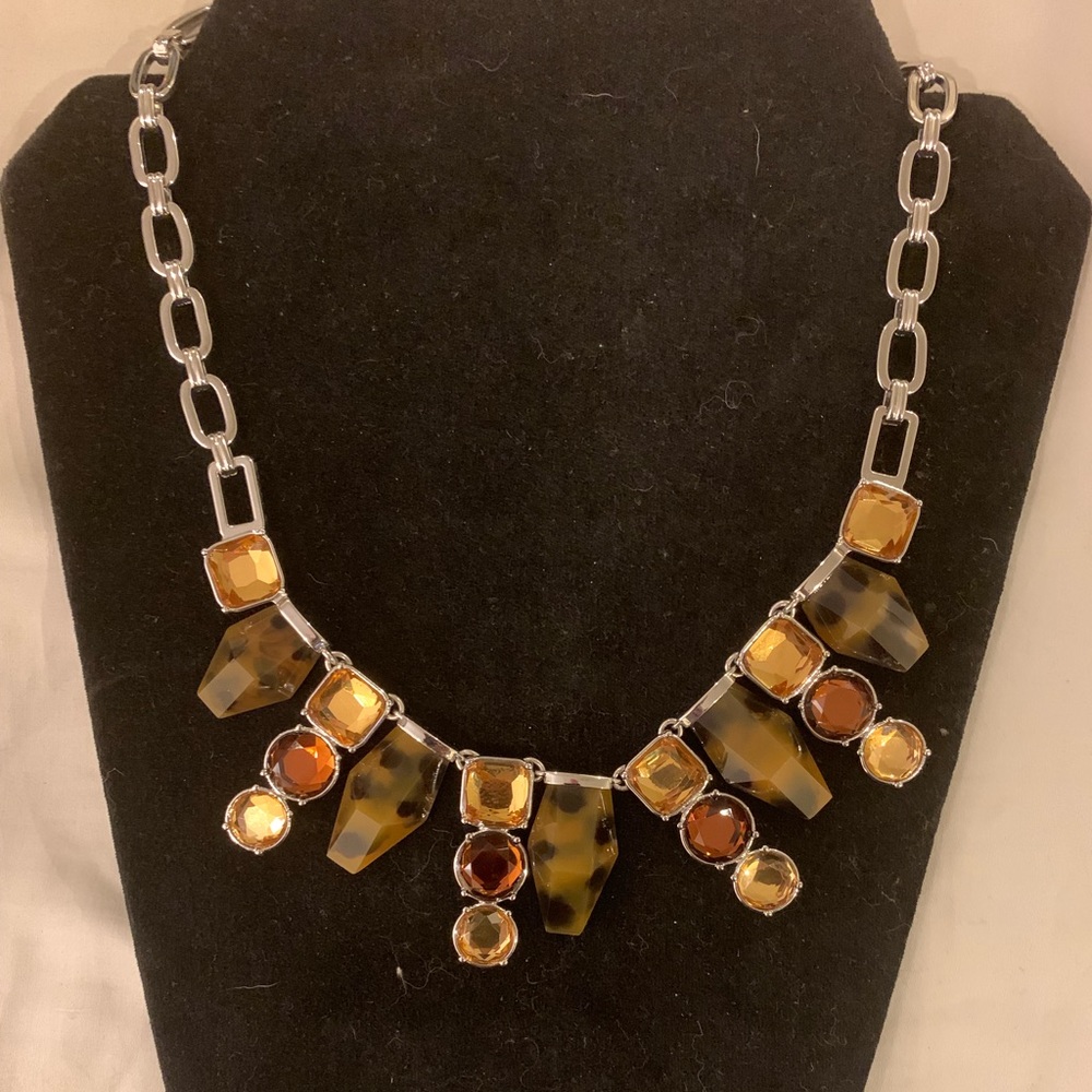 Necklace with tiger like browns and oranges